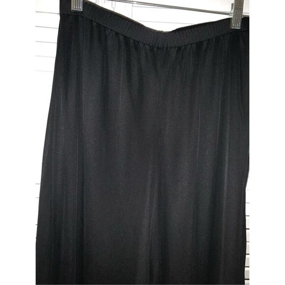 Vintage 90’s Y2K Black Double Layered Chiffon Super Wide Leg Pants Small - Picture 6 of 13